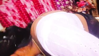 Black saree beautiful sexy housewife unfortunately fucking husband’s father Telugu dirty talks.