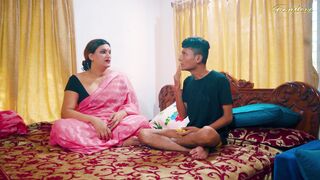 Desi stepmom taught her stepson “how to do sex” while he was studying (Hindi audio)